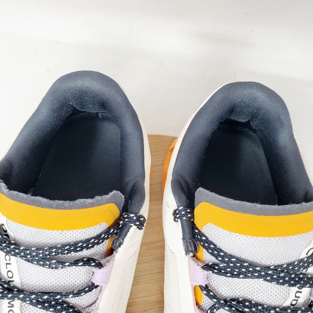 On Cloudmonster Shoes Womens 8.5 Off White Orange Cushion Comfort Sneaker - Picture 5 of 16